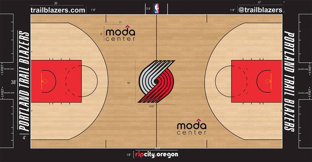 nba篮球场俯视图 NBA30队球场设计图对比(19)