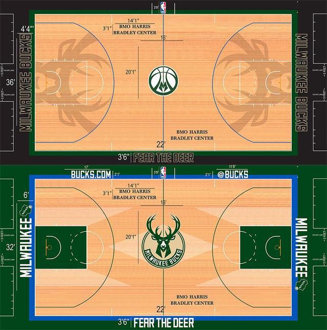 nba篮球场俯视图 NBA30队球场设计图对比(29)