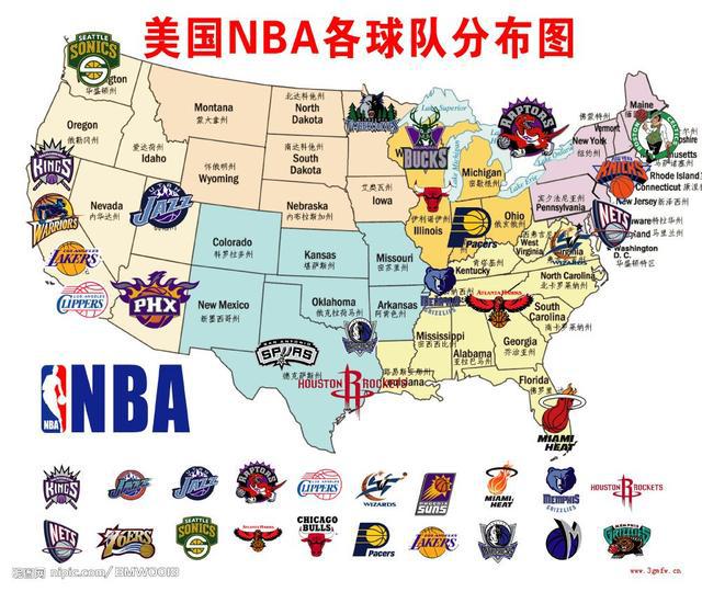 nba球队分布图2016 NBA球队分布图(4)