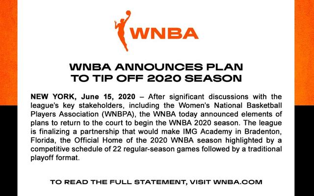 wnba比赛时间多久 预计7月下旬开赛(1)