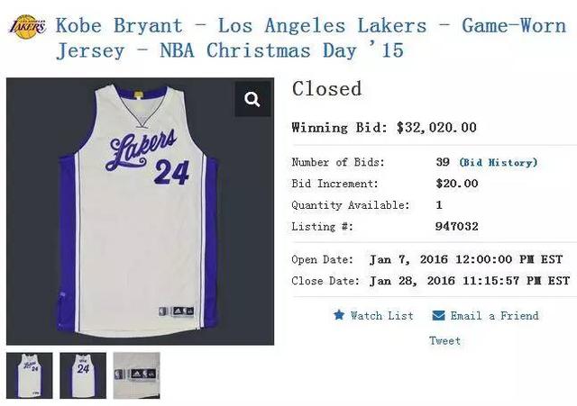 美国nba球员球衣售价 NBA球员穿过的球衣卖多少钱(10)