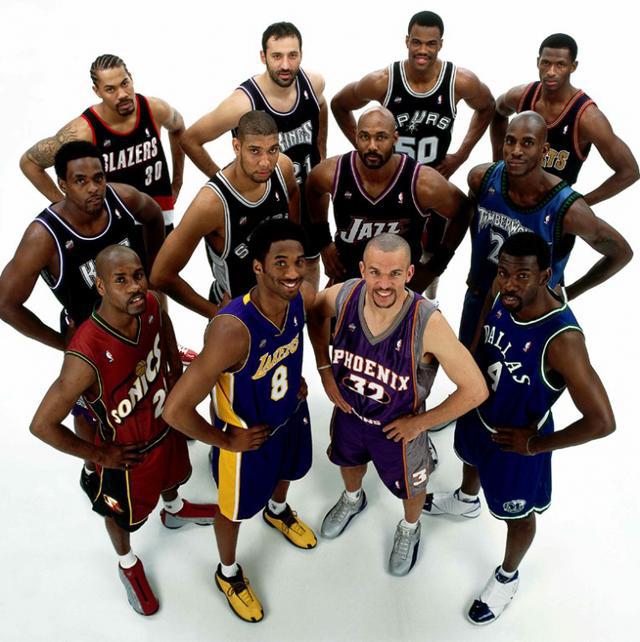 nba96年全明星 的NBA全明星全家福(8)