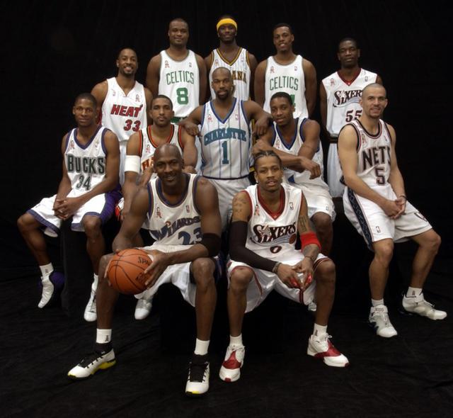 nba96年全明星 的NBA全明星全家福(9)