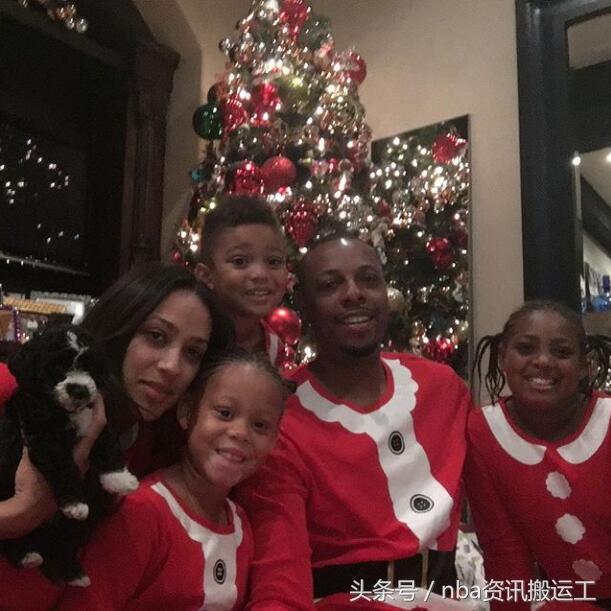 nba球星家装图 NBA众球星发布圣诞装扮家庭照(12)
