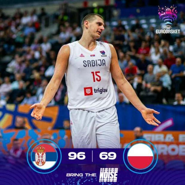 FIBA欧锦赛：塞尔维亚轻取波兰全胜晋级淘汰赛-J9说篮球