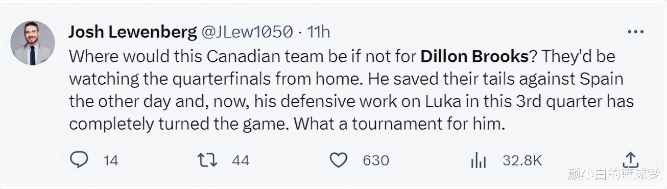 美记称狄龙为加拿大救星：主帅赞世界杯DPOY 美媒晒数据夸火箭眼光(2)