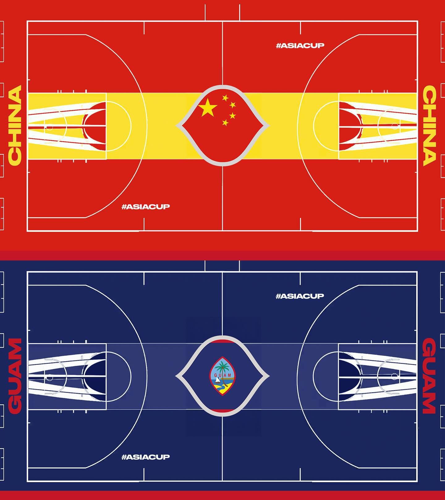 你觉得如何？FIBA晒亚洲杯各队地板非官方设计 参考NBA季中锦标赛
