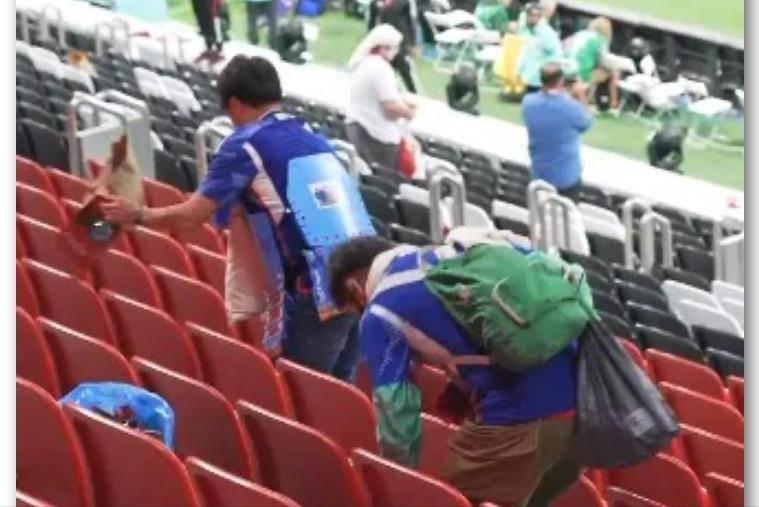 日本球迷世界杯捡垃圾，是作秀还是传统？(4)