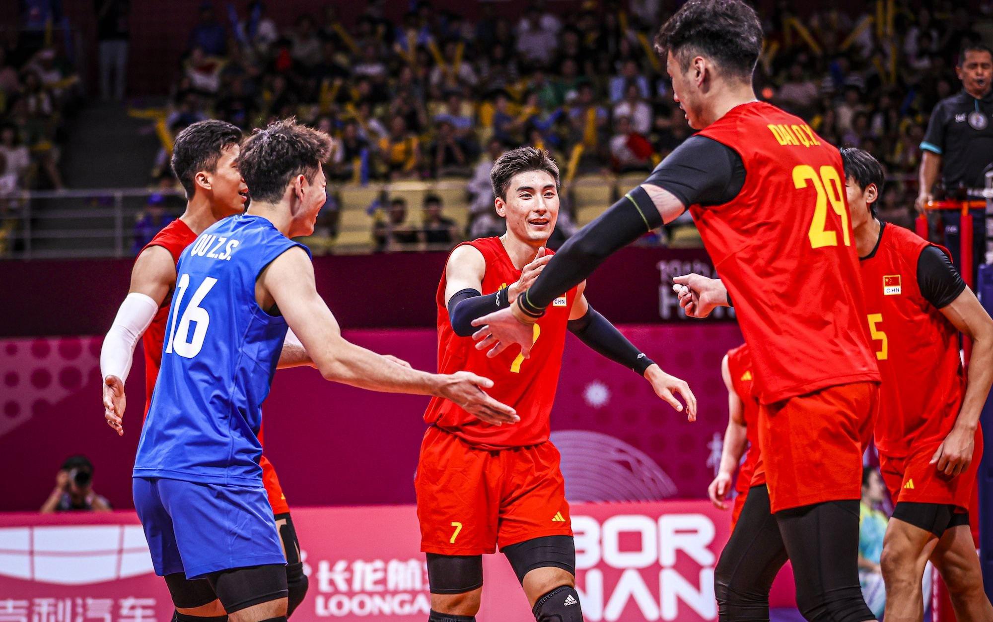 亚运男排积分榜！中国男排以A组第一晋级，3-0完胜哈萨克斯坦(2)