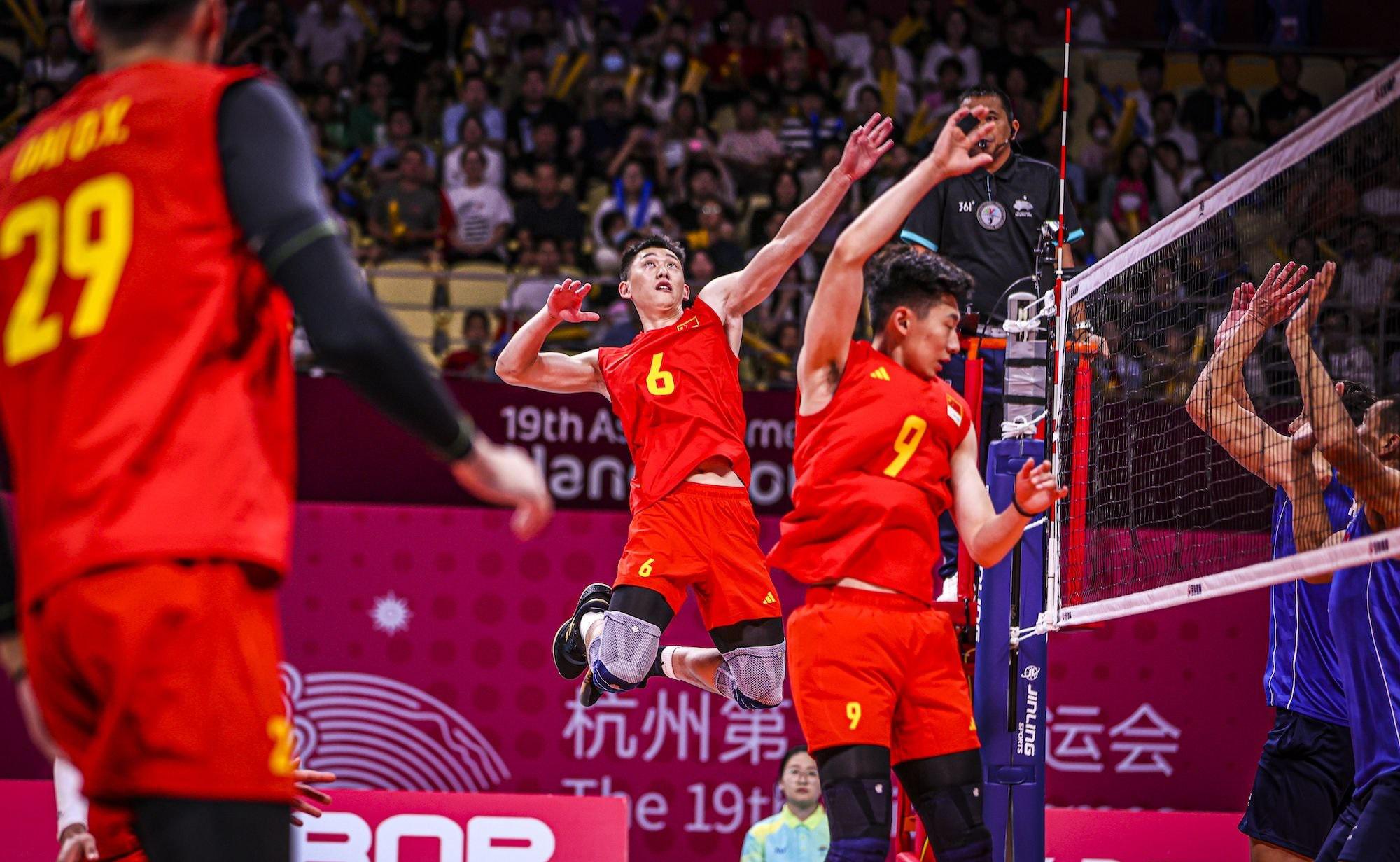 亚运男排积分榜！中国男排以A组第一晋级，3-0完胜哈萨克斯坦(3)