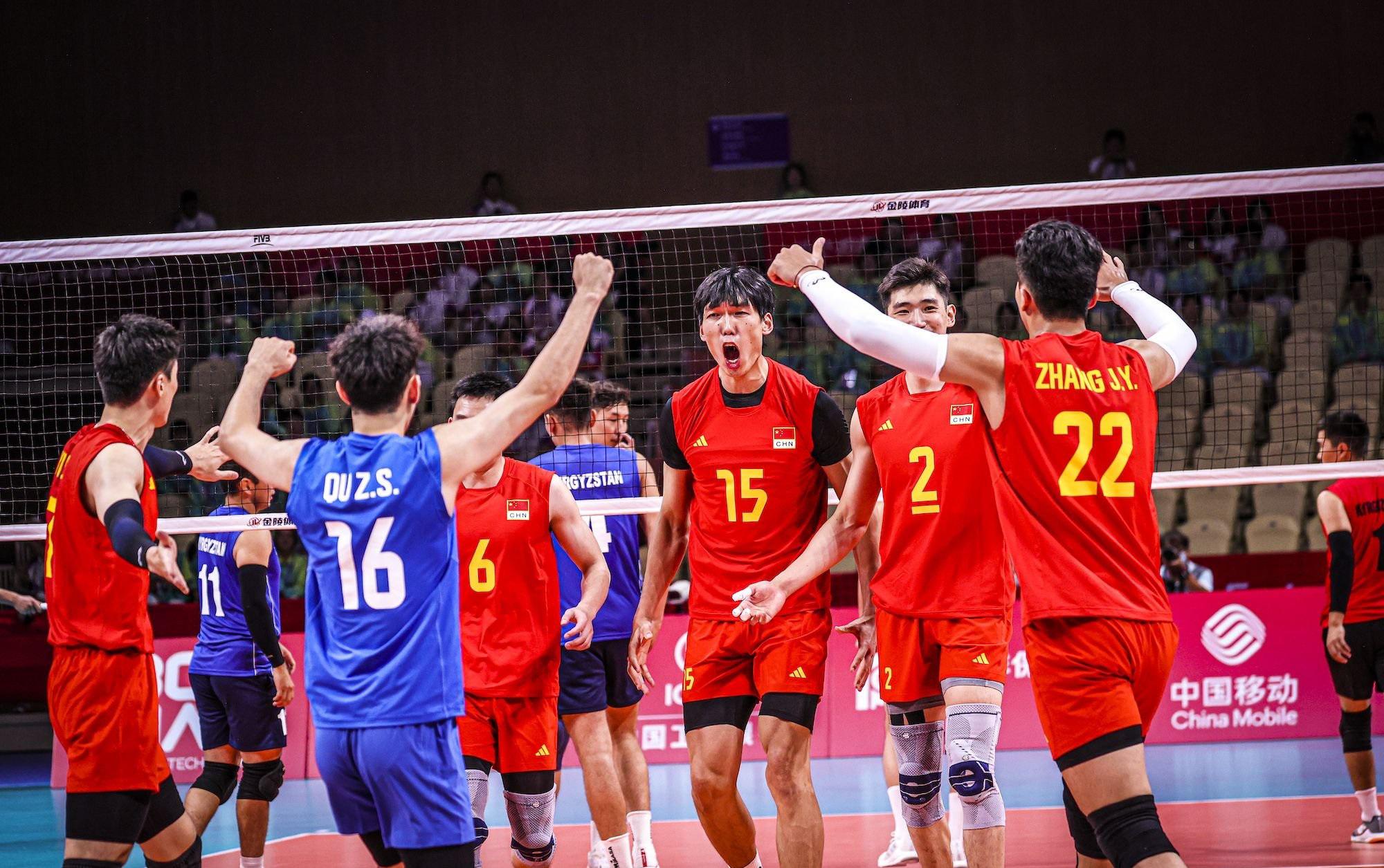 亚运男排积分榜！中国男排以A组第一晋级，3-0完胜哈萨克斯坦(6)