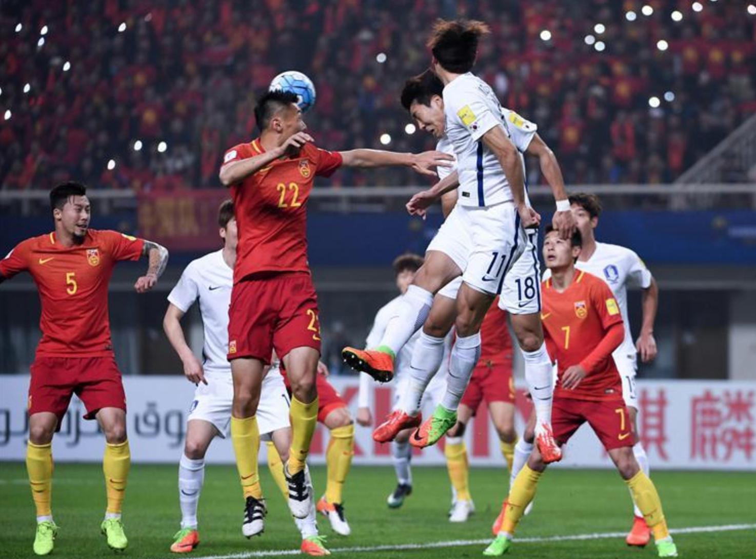 中韩世预赛前瞻：国足身价与对手差距大，历史对阵仅2次获胜(10)