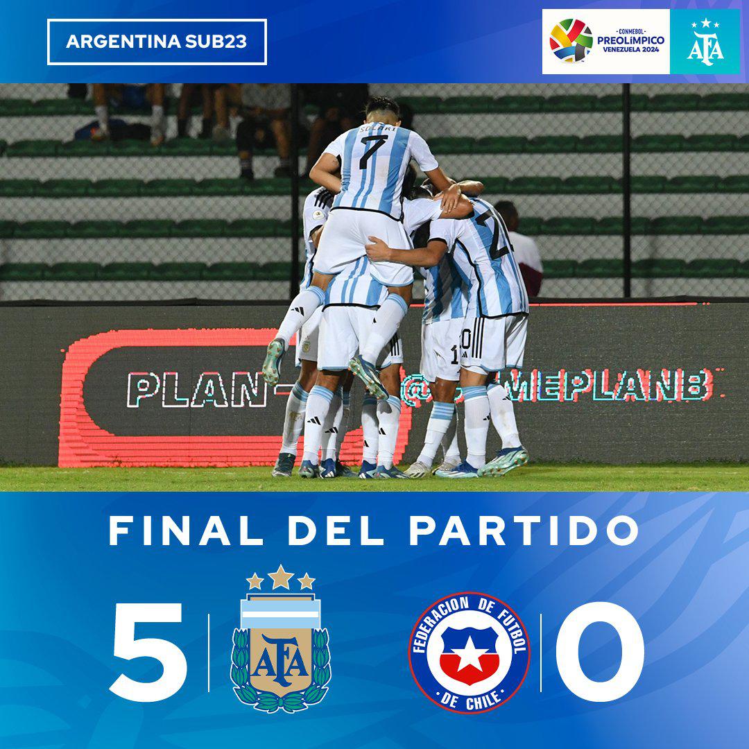 南美奥预赛：阿尔马达双响，阿根廷国奥5-0大胜智利晋级决赛阶段(1)