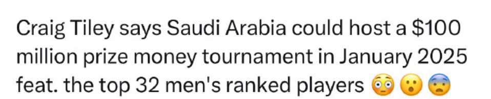 “壕”无人性？爆澳网赛事总监新瓜，沙特或怒砸一亿美元办网球赛(2)