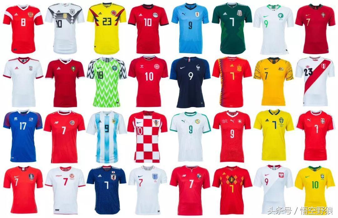 2018西甲球队队服一览 2018世界杯32支球队的球衣(1)