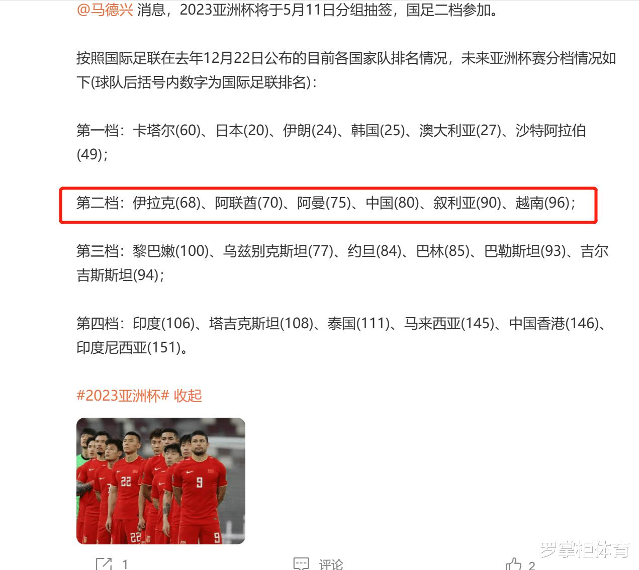 恭喜国足！未来亚洲杯分组确定避开越南队，球迷：范志毅真没说错(1)