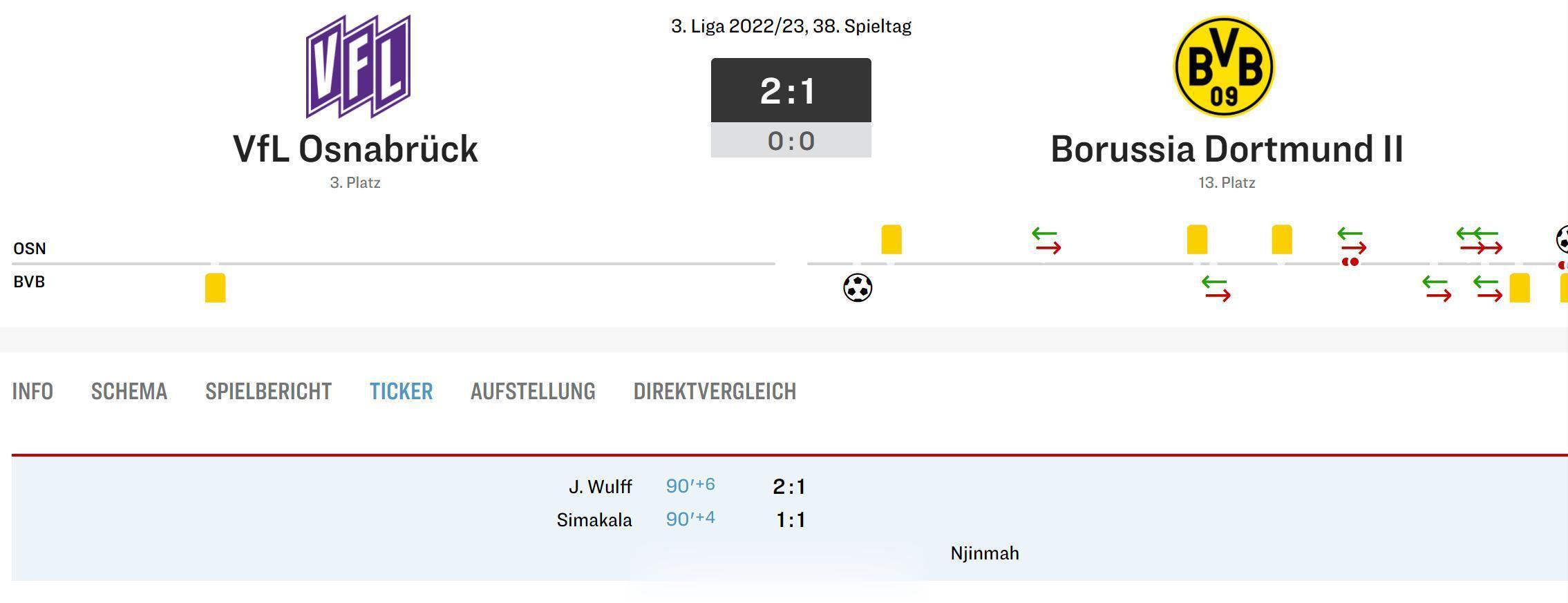 德丙最后一轮也出现了神剧情，奥斯纳布吕克在补时阶段连入2球，2比1逆转多特蒙德二