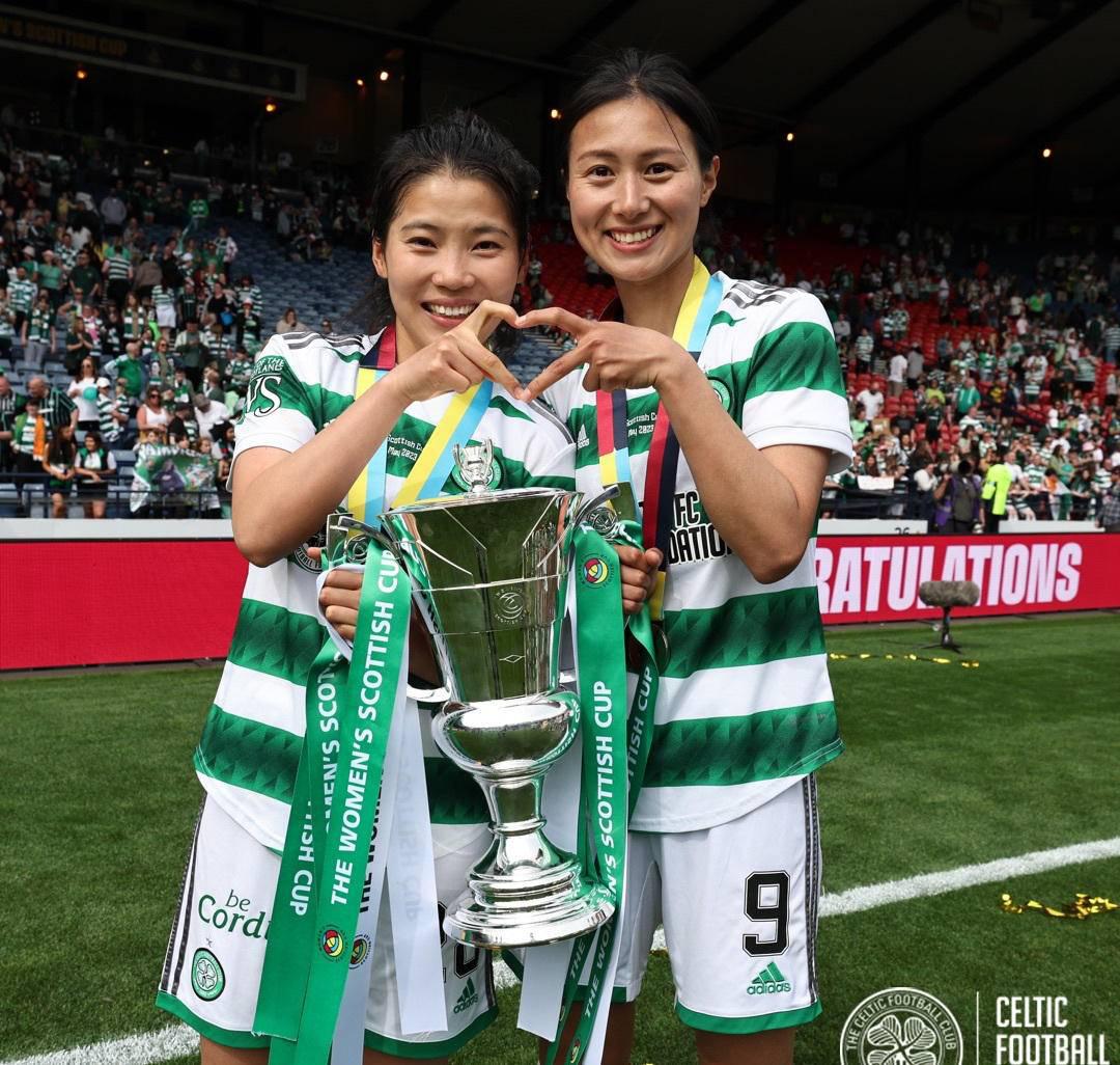 “雨露双姝”获苏格兰杯冠军，留洋欧洲的中国女足球员纷纷告别本赛季
