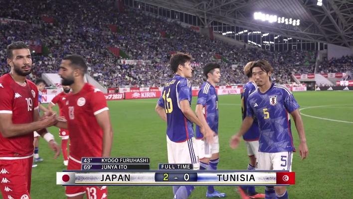 压制！突尼斯仅1射门0射正！日本vs突尼斯全场数据：射门17-1(1)