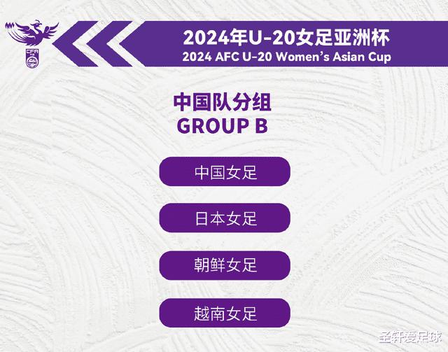 下下签！中国女足U20亚洲杯抽签揭晓，小组遭遇冠亚军，出线难了(4)