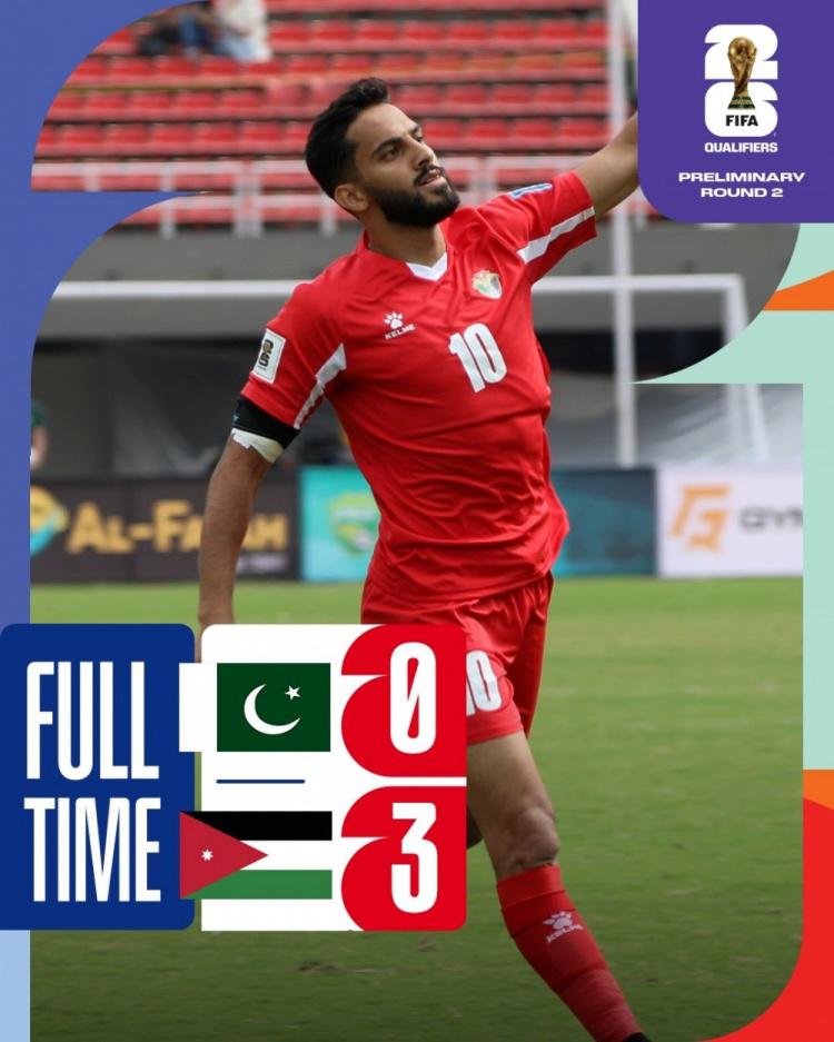 世预赛-约旦客场3-0巴基斯坦获首胜，塔马里梅开二度(1)