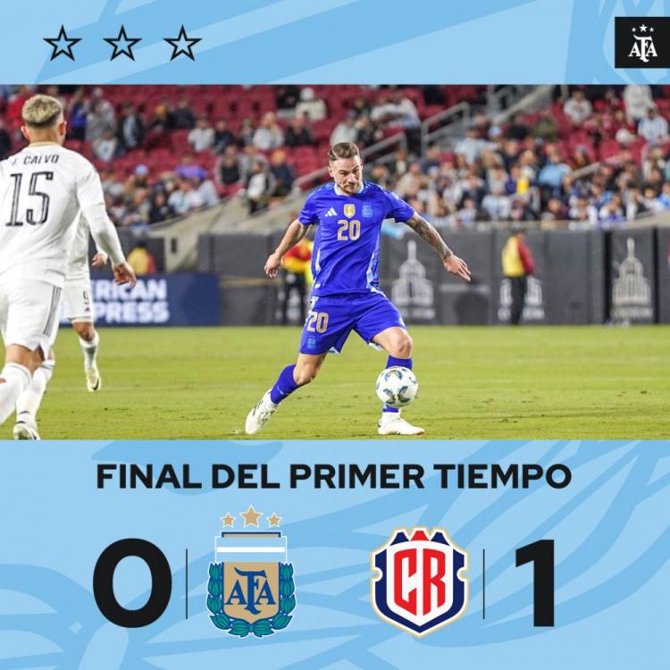 半场-阿根廷0-1哥斯达黎加 37岁纳瓦斯屡献神扑客队2打5反击破门(1)