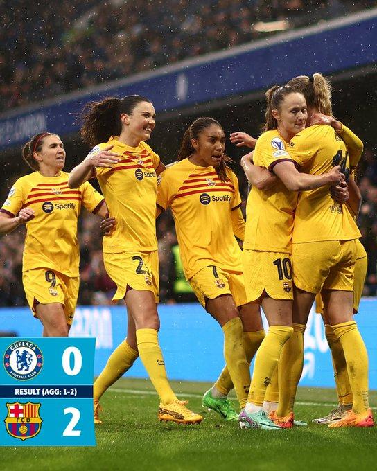 女足欧冠-巴萨女足2-0逆转10人切尔西女足 连续四年进决赛(1)